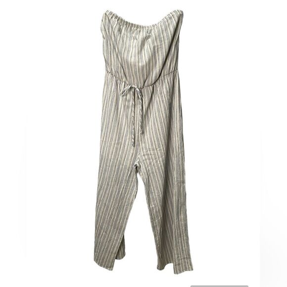Altar’d State Linen Blend Striped Jumpsuit Size M - Picture 1 of 8